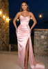 Draped Structured Maxi Dress Light Pink