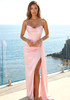 Draped Structured Maxi Dress Light Pink