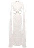 Cape Sleeve Crystal Lace Maxi Dress White