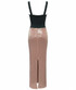 Sequin Bustier Maxi Dress Black Brown