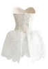 Strapless Lace A Line Dress White