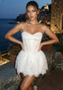 Strapless Lace A Line Dress White