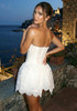 Strapless Lace A Line Dress White