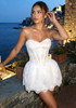 Strapless Lace A Line Dress White