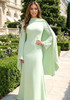 Long Sleeve Pearl Embellished Maxi Dress Green