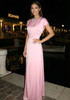 Crystal Collar A Line Maxi Dress Pink