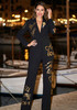 Sequined Suit Black Gold