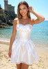 Lace Bustier Skater Dress White