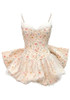 Floral Bow Detail Corset Bubble Dress Light Peach
