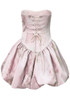 Strapless Floral Bubble Corset Dress Pink
