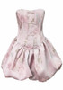 Strapless Floral Bubble Corset Dress Pink