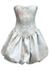 Strapless Floral Bubble Corset Dress Light Blue