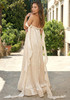 Strapless Pleated A Line Maxi Dress Ivory