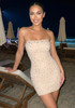 Strapless Crystal Dress Nude