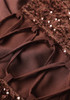 Halter Sequin Corset Maxi Dress Brown