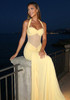 Halter Mesh Insert Draped Maxi Dress Yellow