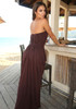 Strapless Draped Maxi Dress Brown