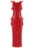 Bow Detail Sequin Maxi Dress Red