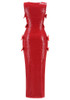 Bow Detail Sequin Maxi Dress Red