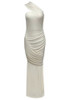 One Shoulder Draped Maxi Dress Ivory