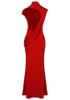 Draped Backless Maxi Dress Red