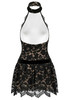 Halter Lace A Line Dress Black