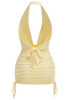 Halter Draped Two Piece Dress Yellow