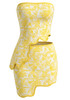 Strapless Scalloped Two Piece Dress Yellow