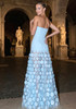 Strapless A Line Maxi Dress Light Blue