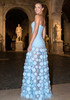 Strapless A Line Maxi Dress Light Blue
