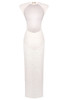 Embellished Backless Maxi Dress White
