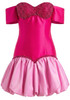Embellished Bustier Bardot Bubble Dress Hot Pink