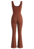 Ribbed Two Piece Jumpsuit Rust