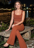 Ribbed Two Piece Jumpsuit Rust