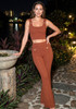 Ribbed Two Piece Jumpsuit Rust