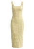 Textured Midi Dress Yellow
