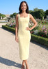 Textured Midi Dress Yellow