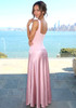 Silk Insert A Line Maxi Dress Pink