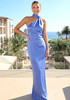 Halter Scarf Maxi Dress Blue