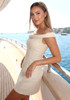 Braid Bardot A Line Dress Ivory