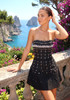 Strapless Crystal Embellished A Line Dress Black
