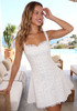 Floral A Line Corset Dress White Pink