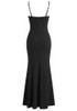 Crystal Straps Maxi Dress Black