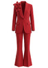 Floral Detail Suit Red