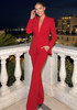 Floral Detail Suit Red