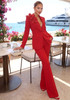 Floral Detail Suit Red