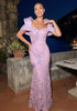 Lace Maxi Dress Pink Lavender