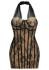 Halter Lace Bustier Dress Black