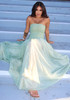 Strapless A Line Maxi Dress Green