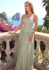 Strapless A Line Maxi Dress Green